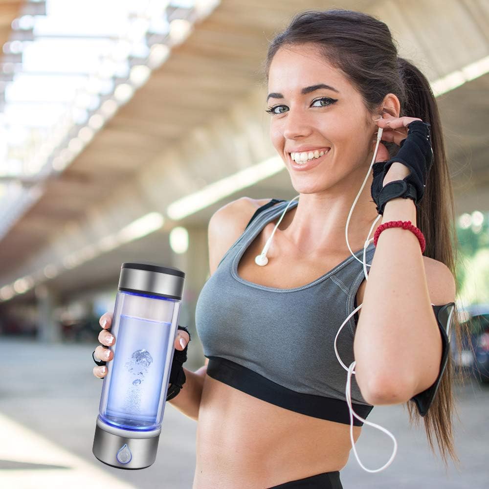 Saikun Portable Hydrogen Water Bottle Rechargeable PEM Technology Ionized Water Generator， Hydrogen Water Machine Hydrogen Generator (600-900PPB): Industrial & Scientific