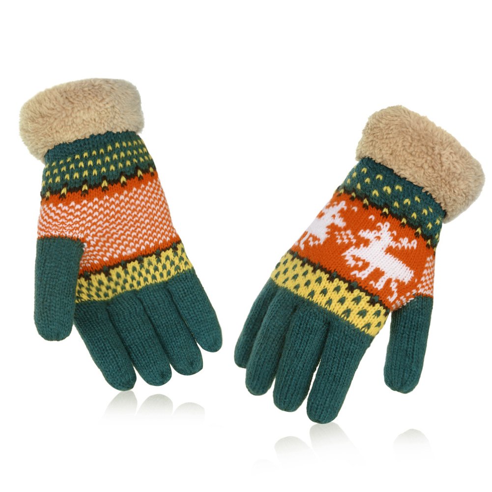 Vbiger Winter Handschuhe Warme Handschuhe Baumwolle Damen Frauen Handschuhe, Dunkelgrün(m), One Size