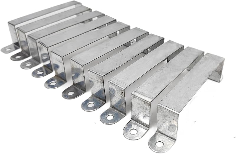 Harrington Marley 10x Galvanised Fence Post Security Brackets 4" Posts Screws
