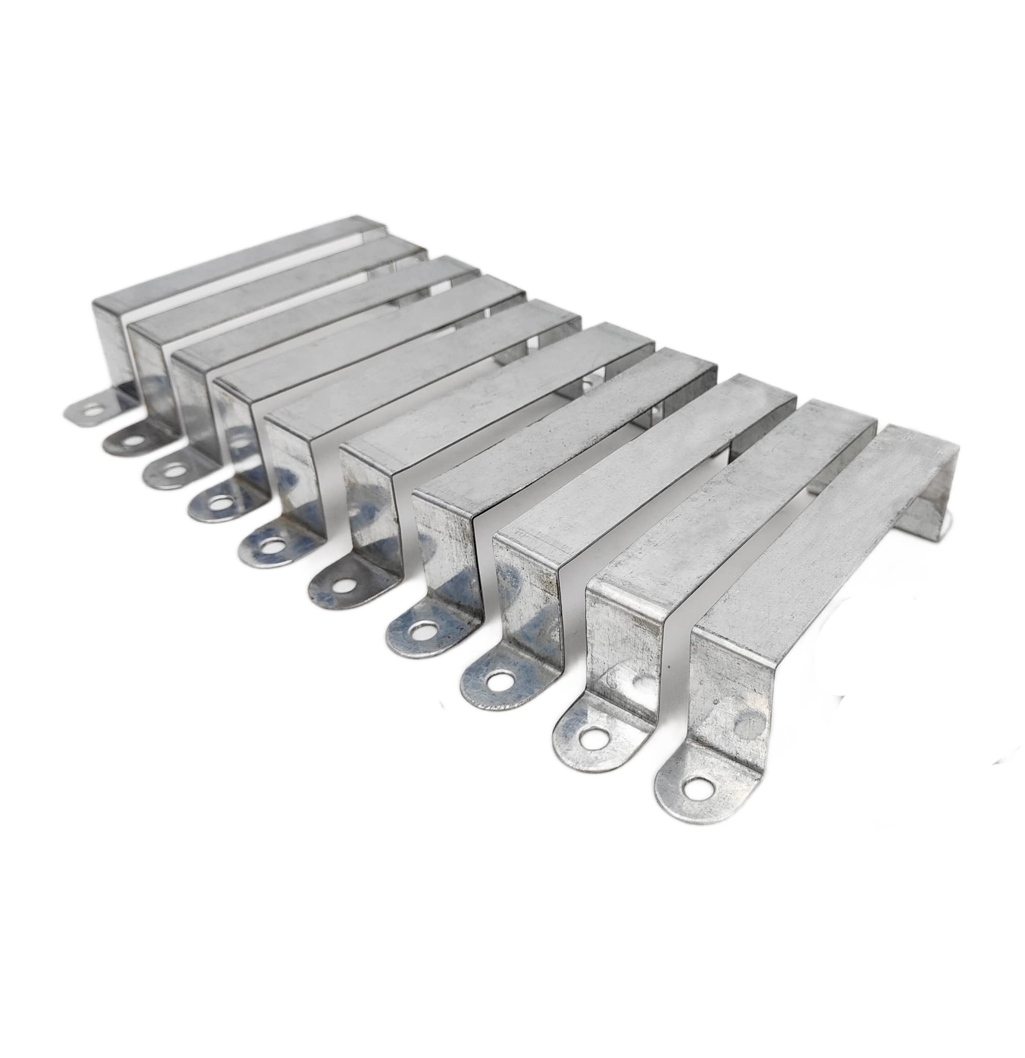 10 X Fence Post Security Brackets, Galvanised Steel Panel Brackets Suitable for Concrete or Wooden Posts, Fits 4” Posts Includes Fixing Screws, Anti Rattle / Banging