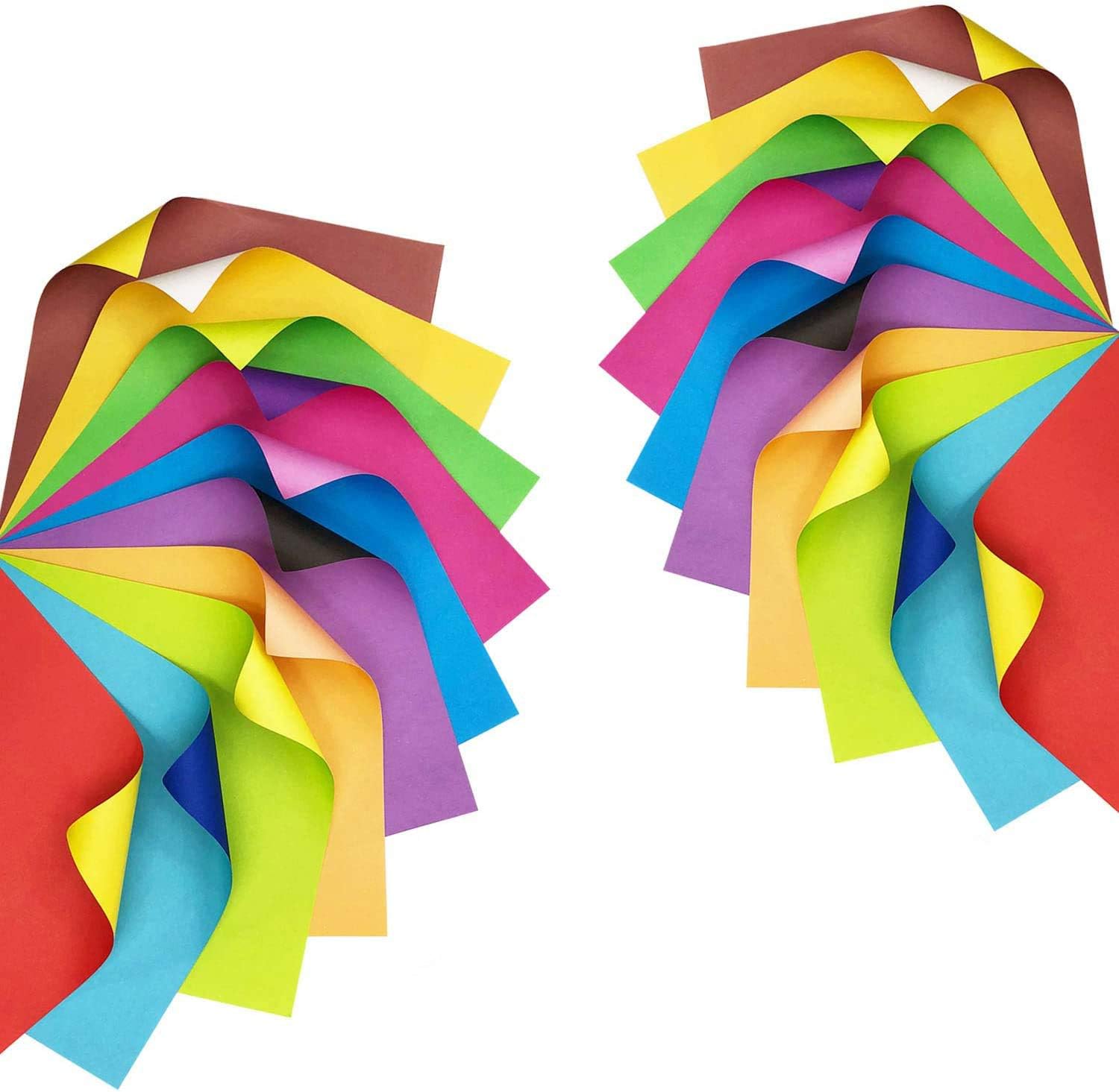 Set Carta Origami 400 Fogli - 3 Misure (10/15/20cm) Con Forbici E Nastro Biadesivo | 20 Colori