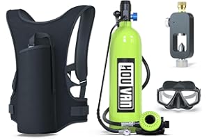 HOUVAN Scuba Tank H700 1.9L Mini Scuba Tank DOT Certified Reusable Diving Cylinder Kit Inflatable Pony Cylinders Up to 30 Minutes Underwater Breath Suitable Within 33ft