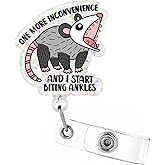 Embrace Chaos Possum Badge Reel - Premium Acrylic ID Holder with 24" Retractable Cord for Healthcare Workers, Nurses, Medical Staff, Teachers & Office Professionals