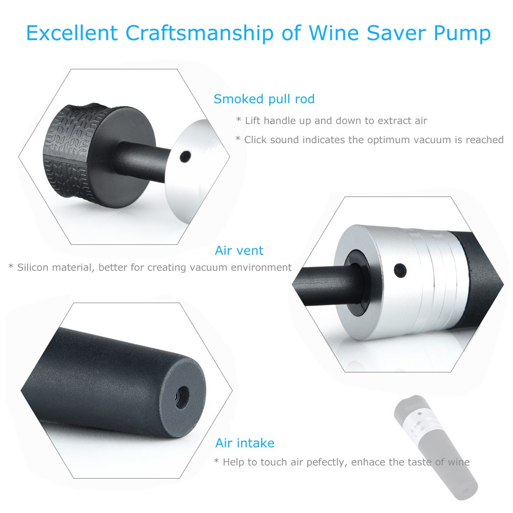 Wine Aerator Pourer Sets Abaige Premium Wind Decanter Including Wine Aerator, Wine Saver Pump, Elegant Aerator stand & Portable Wine Holder