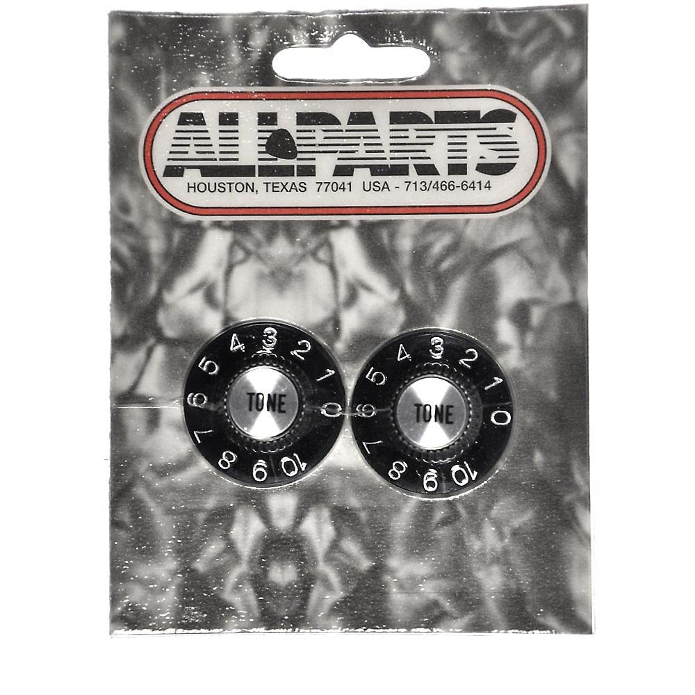 Allparts Witchhat Poti knobs, tone (2 pieces), black, PK-3242-023