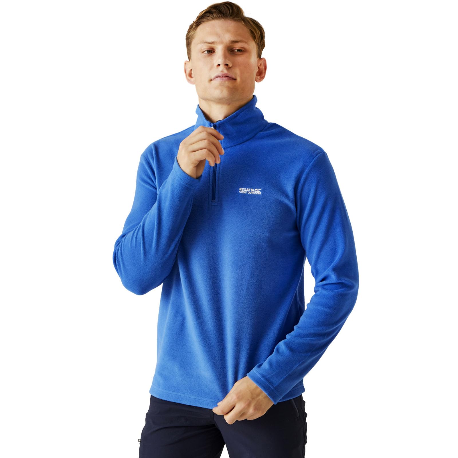 Regatta Mens Thompson Fleece Anti-Pill Midlayer Top Oxford Blue/Navy