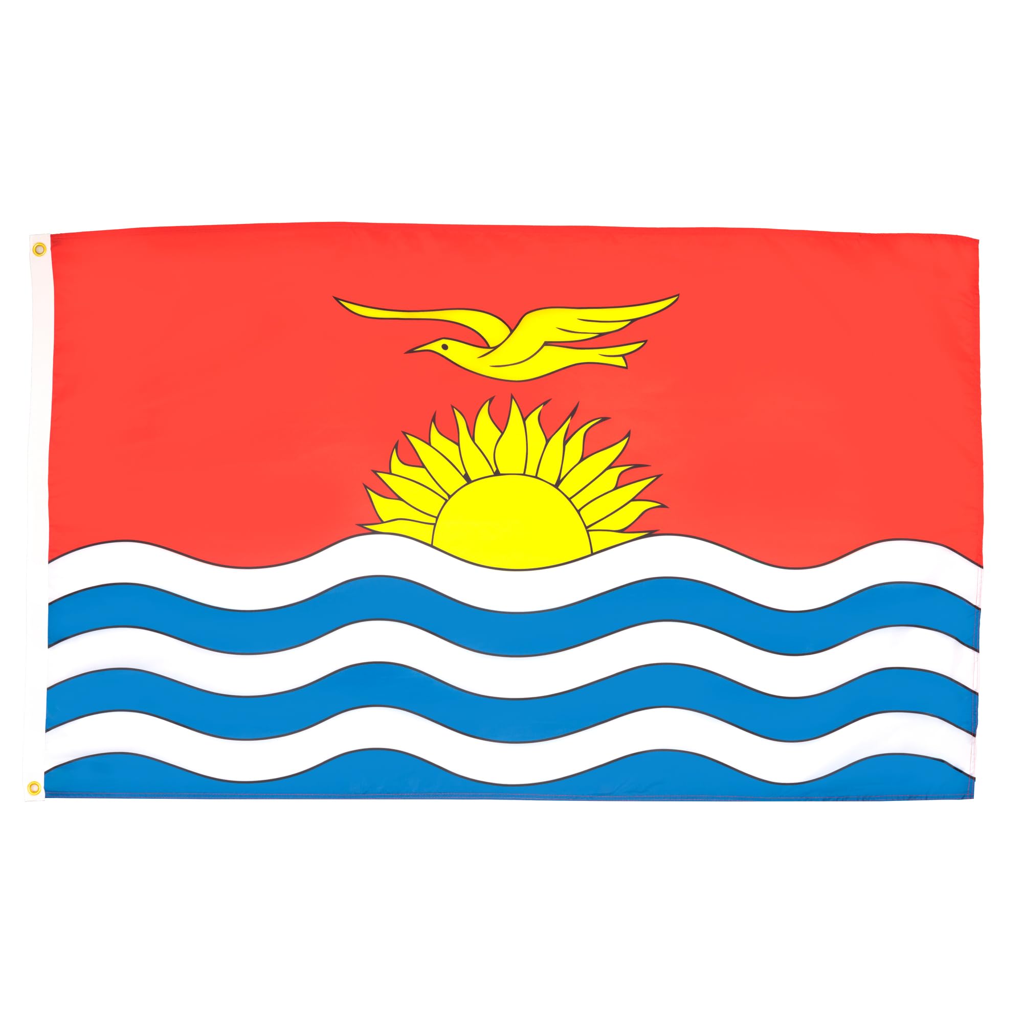 AZ FLAG - Kiribati Flag - 2x3 Ft - 100D Polyester Kiribati Banner with Two Metal Grommets - Fade Resistant - Vivid Colors - 2' x 3' Feet - 90x60 Cm — image 1