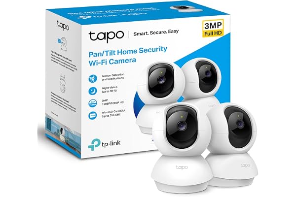 Tapo 2K Pan/Tilt Indoor Security WiFi Camera, 2 Pack, Baby & Pet Camera w/ 360° Motion Tracking, 2-Way Audio, Night Vision, C