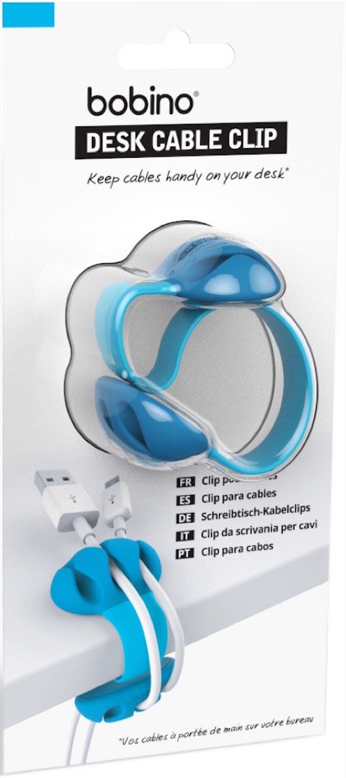Bobino Desk Cable Clip - Turquoise | Keep Cables Handy on Your Desk — image 1
