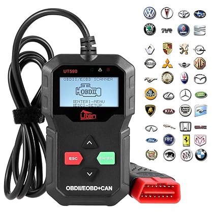 Mbuynow OBD2 Diagnosegerät OBD2 Scanner, Fehlerauslesegerät KFZ mit OBD2 USB zum Lesen und Löschen des Motorfehlercodes 16 po