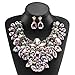 Holylove Costume Jewelry Sets for Women, Statement Necklace Costume Jewelry，Rhinestone Crystal Statement Necklace Earrings Set- Crystal