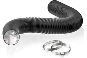 HG Power 3 Inch Air Ducting, 8 Feet Flexible Aluminum Dryer Vent Hose, Three Layer Protection Dryer Hose with 2 Clamps for HVAC Ventilation Heating Cooling Exhaust