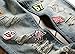 Men's Ripped Slim Jeans with Badges A777 36