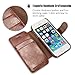OCASE iPhone 5S Case iPhone 5 Case iPhone SE Case [Card Slot] [Kickstand] Leather Wallet Case [Slim Fit] - for Apple iPhone 5 / 5S / SE Devices - Brown