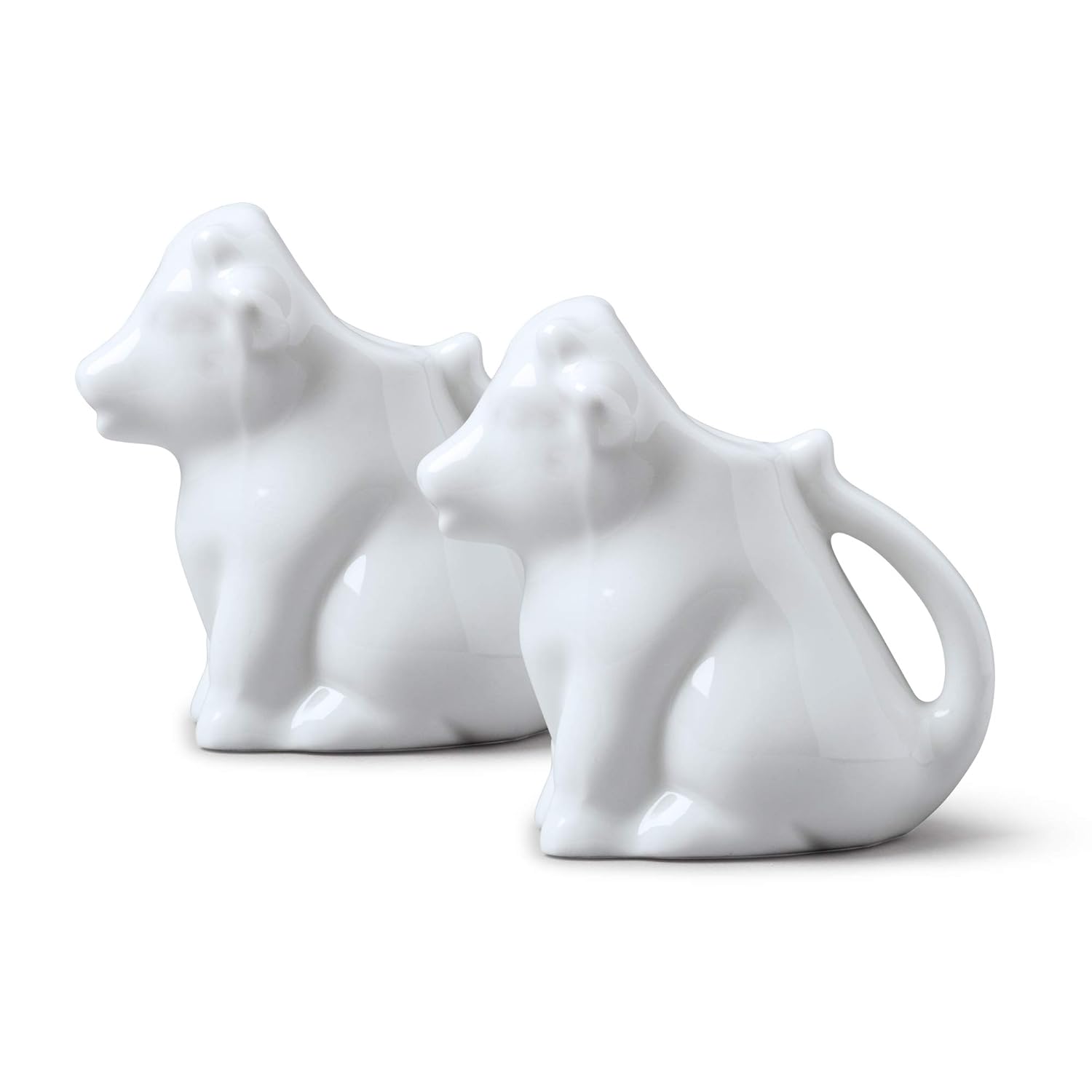 WM Bartleet & Sons 1750 TSET19 Set of 2 Porcelain Cow Milk/Creamer Jug 50 ml, 0.50 fl.ozWhite