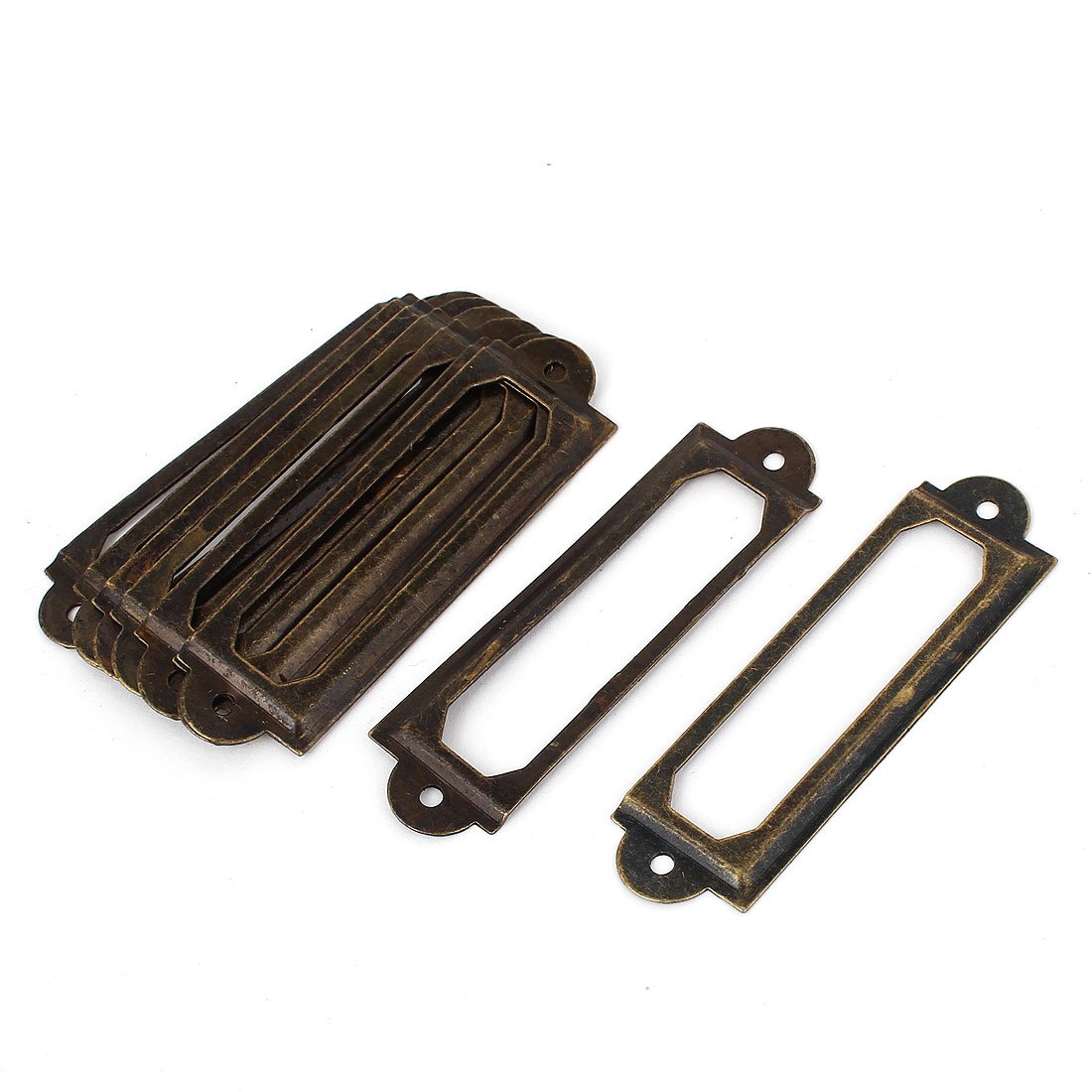sourcingmap Office Library File Drawer Door Tag Label Holder Bronze Tone 10 Pcs