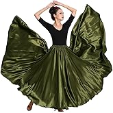 Womens Full Ankle Length Retro Long Maxi Tea Skirt for Dance Halloween Costume Party Cosplay Renaissance Festival Faire