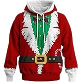 BEYFSJIRI Funny Christmas Hoodie for Men Women Santa Claus Costume Hoodies Sweatshirt