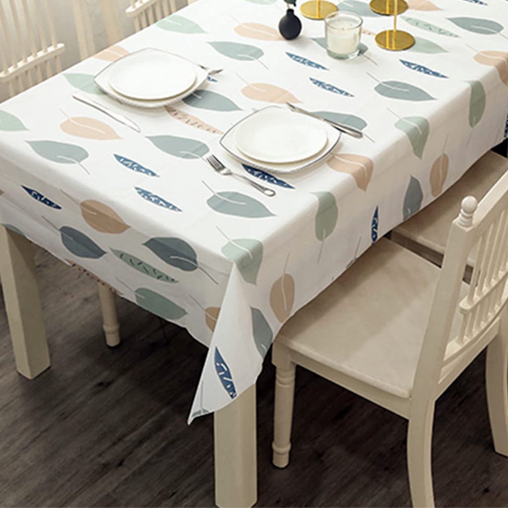 137*180cm PVC Table Cloth Party Wipeable Tablecloths Rectangular,Leaves Tablecloths Wipe Clean Tablecloth,Stain Resistant,Waterproof,Oil-proof,Square Table Cover for Outdoor Picnic,Dinner,Kitchen