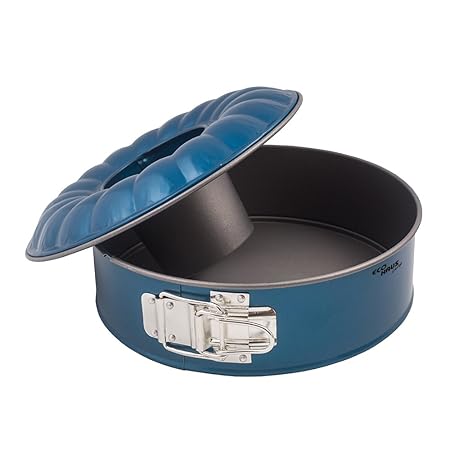 Springform Set mit Rohrboden - 22cm Gugelhupf und Napfkuchenform Rund Antihaftbeschichtung - Teflon Kuchenform Brötchen oder 