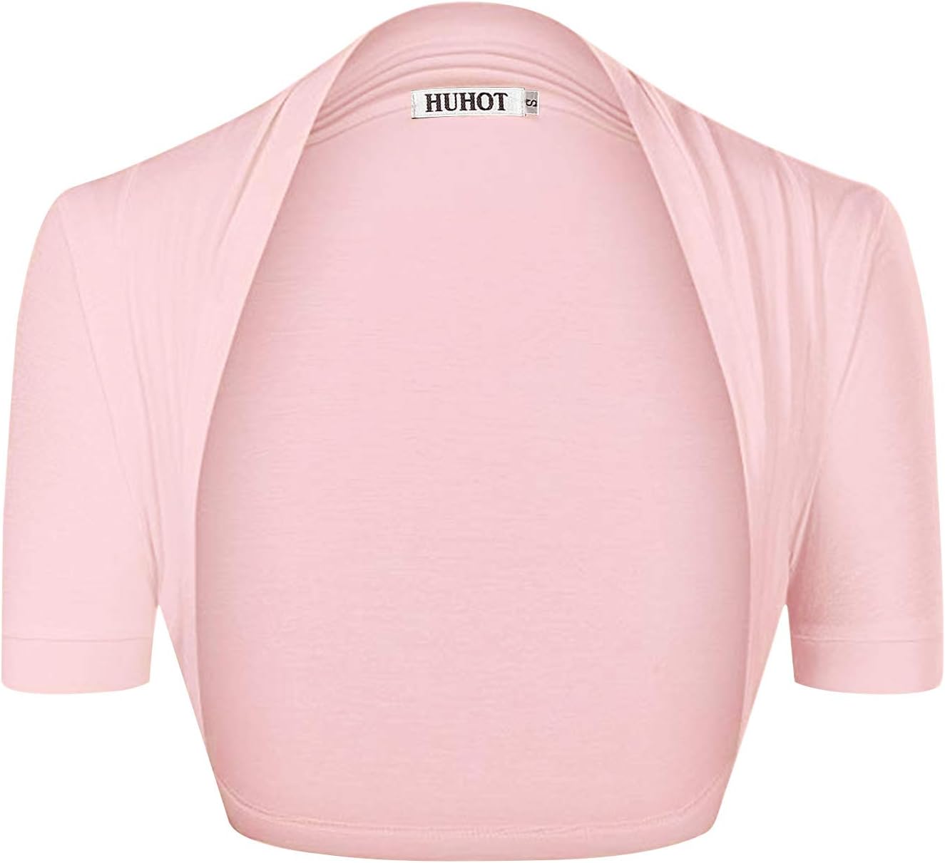 HUHOT Womens Versatile Open Front Lightweight Short Sleeve Bolero Shrug