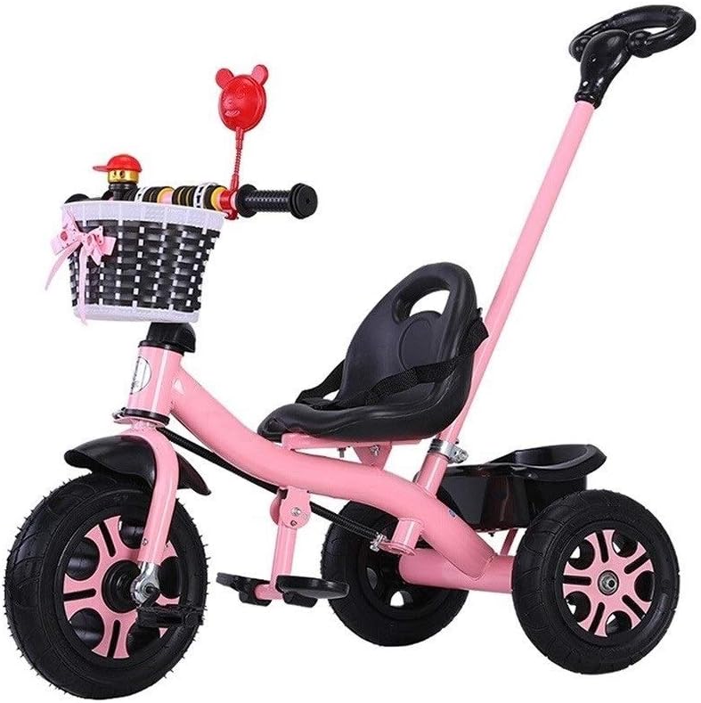 XY Trikes Portable Children's Tricycle 1-6 Years Old Baby Bicycle Outdoor Baby Riding Toys Non-slip Pedals 3 Colors Can Be Used As Gifts ( Color : Pink )