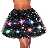 Dmaiy Light Up Women Tutu LED Tutus Skirt Layered Sparkly Skirts for Carnival Festival Costume Party Performance