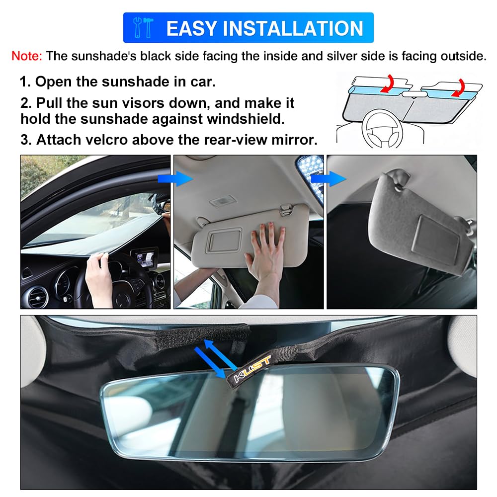 Custom Windshield Sun Shade For Mercedes GL350 GL450 GL500 2007-2012 – Blocks UV & Heat, Front Visor