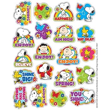 Eureka Peanuts Spring Stickers, Theme (655057)