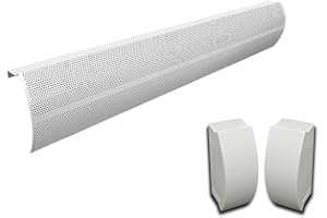 Baseboarders Elliptus Series 4 ft Galvanized Steel Slip-On Baseboard Heater Cover Replacement + Left and Right Endcaps, White | Easy Installation for Hydronic (Water) Home Heating Systems