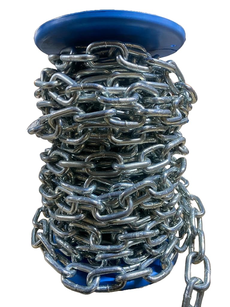 DIN 5685 Heavy Duty Hot Dipped Galvanised DIY Strong Short Link Steel Chain (2mm Galvanised Chain, 1 Meter Chain)