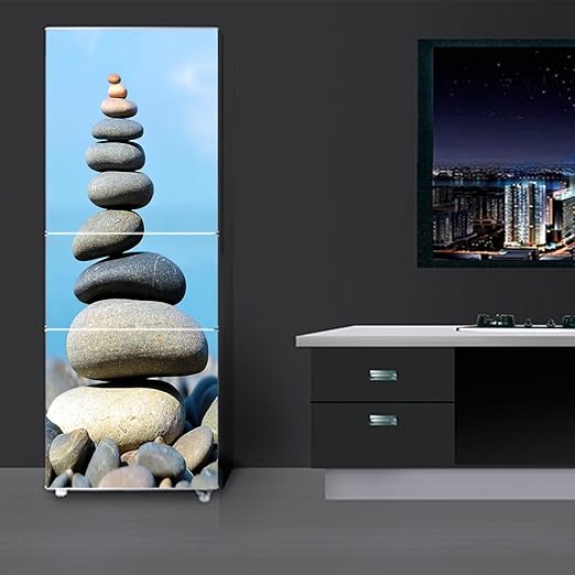 Yazi vinilo autoadhesivo Pegatina para nevera piedra patrón arte ...