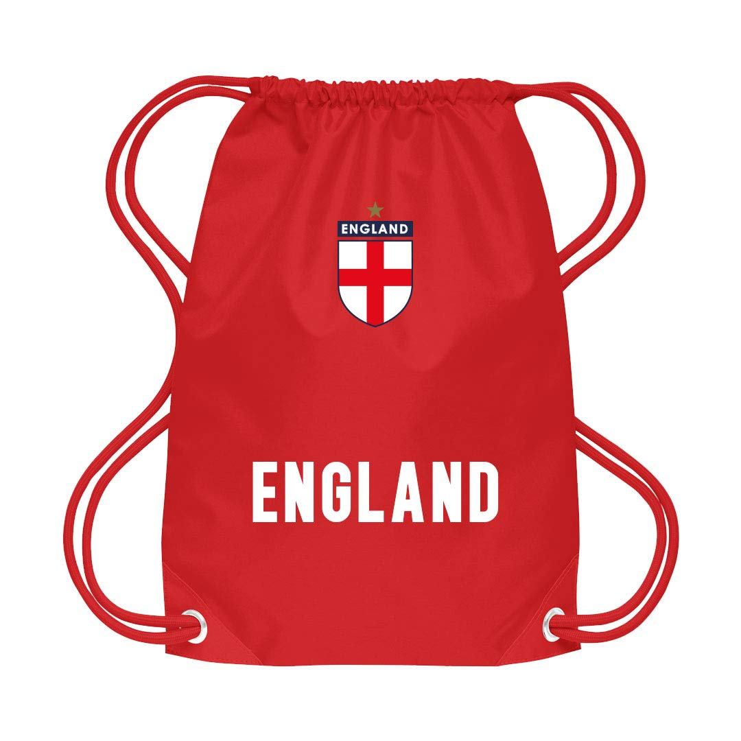 Sportees Retro Kids England Football School Kit Gym Bag Junior English Football Bag England Supporters Bag England Toddler Football Bag - Red