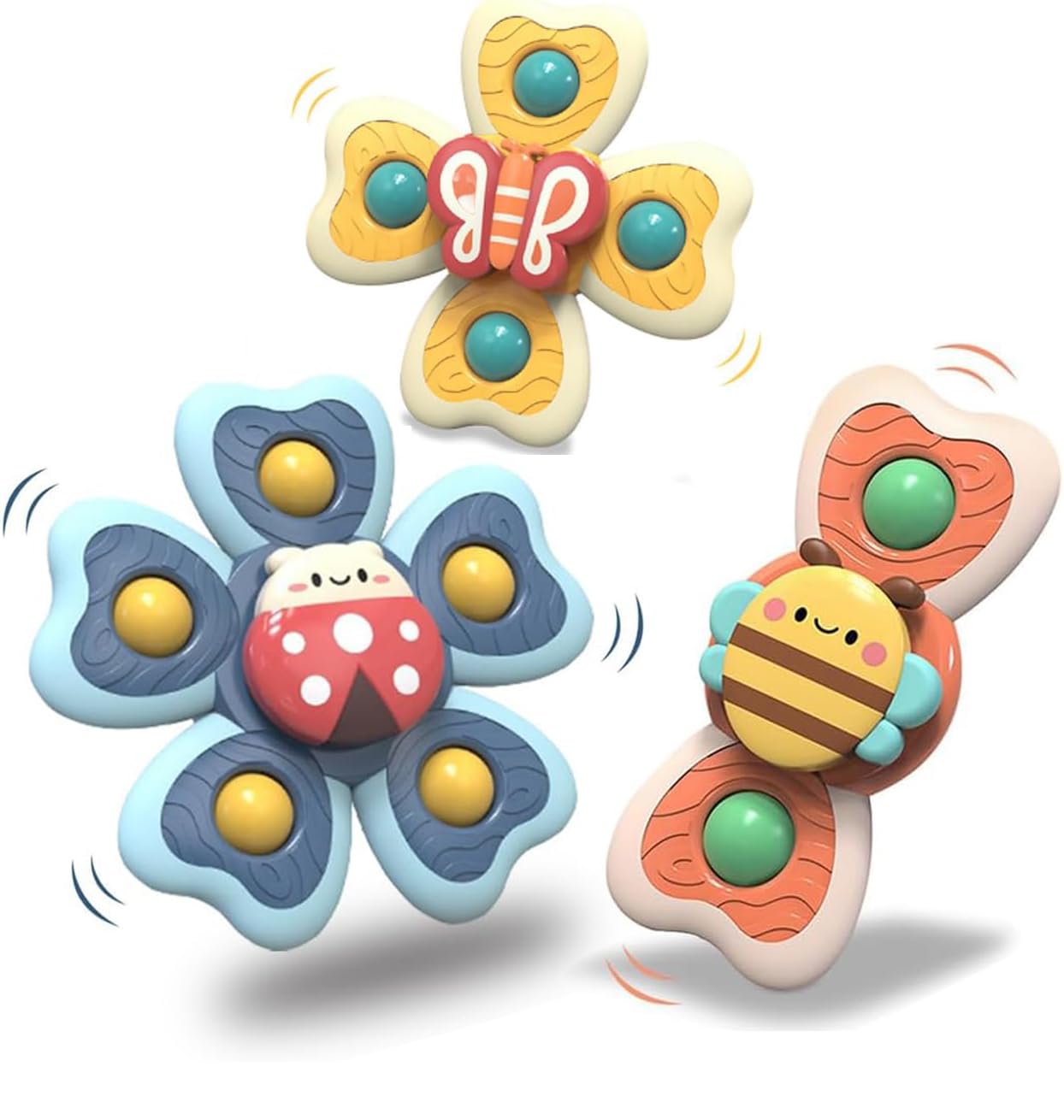 Suction Cup Spinners for Babies BPA-free Food Grade Silicone Spinning Sensory Baby Travel Toys for Airplane Holiday High Chair Toys Infant for Window Table Bathtub Fidget Spinner Baby