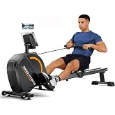 Dripex Rowing Machine, Upgraded Rowing Machines for Home, Magnetic Rower | Max 350 LBS, 16 Levels of Workout Resistance, Dual Slide Rail, App Compatible, LCD Monitor, Ergonomic Seat for Gym Exercise