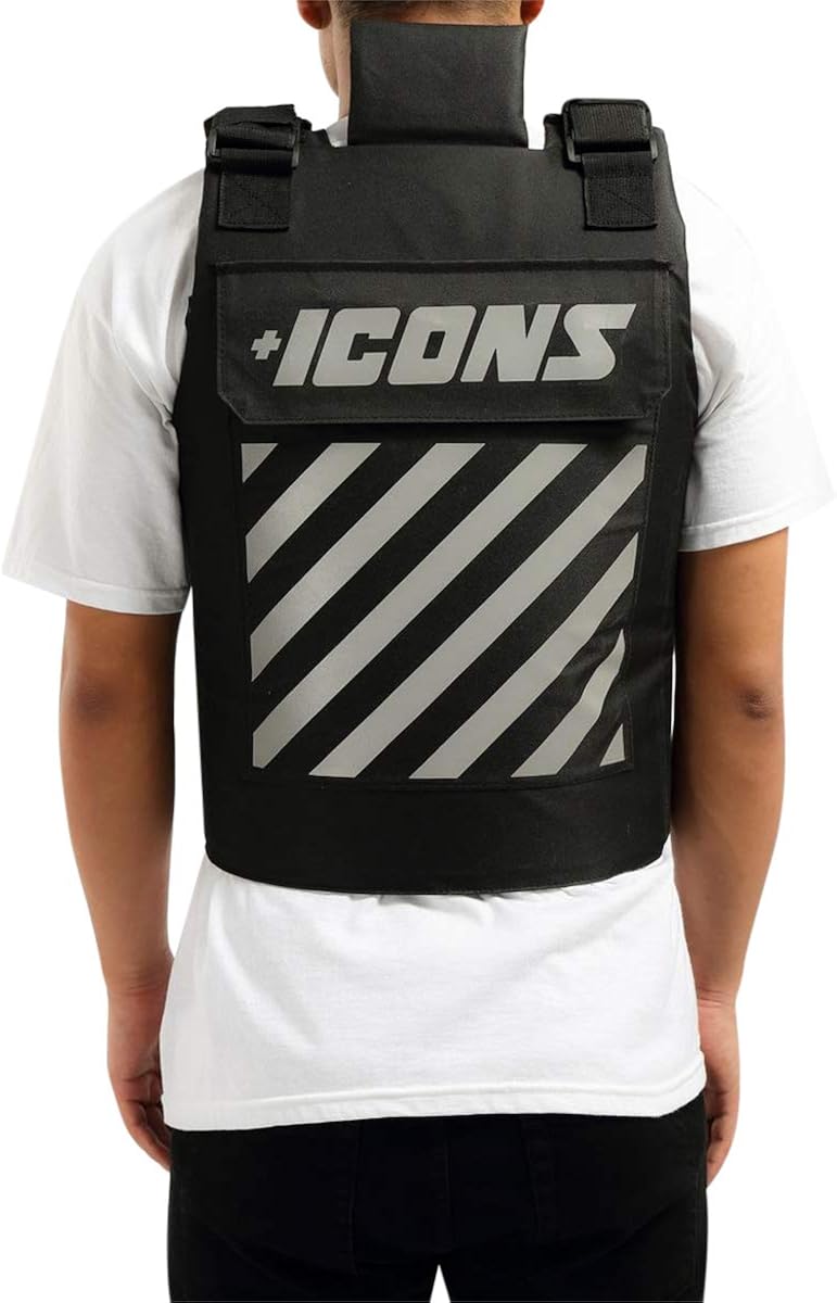 HUDSON Outerwear Men's Icon Reflective Fashion Vest with Adjustable Velcro Straps and Patches, Black: Clothing