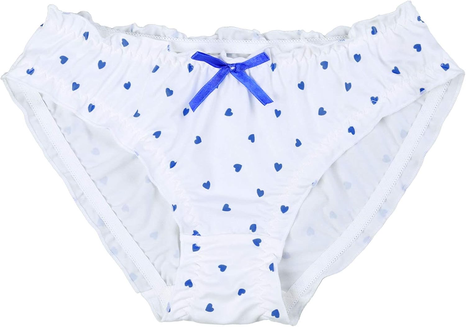 Choomomo Men's Satin Love Heart Print Bikini Briefs Sissy Lingerie