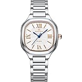 NAVIFORCE Fashion Vintage Watches for Women with Square Case Roman Dial,Stainless Steel Band Bracelets