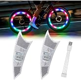 KaiDengZhe Bike Wheel Lights Rechargeable, Multicolor Bike Spoke Light with Motion Sensor, Weatherproof Night Cycling Bicycle Wheel Light 2 Modle Lighting Bicycle Wheel Lights for Adults Kids