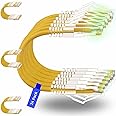 Rapink Patch Cables Cat6/ Cat6a 1ft (24 Pack) Slim, Cat6a Ethernet Patch Cable 10G Support, Snagless Cat 6 Patch Cable for Patch Panel to Switch, Flexiable Cat6 Ethernet Cable Yellow