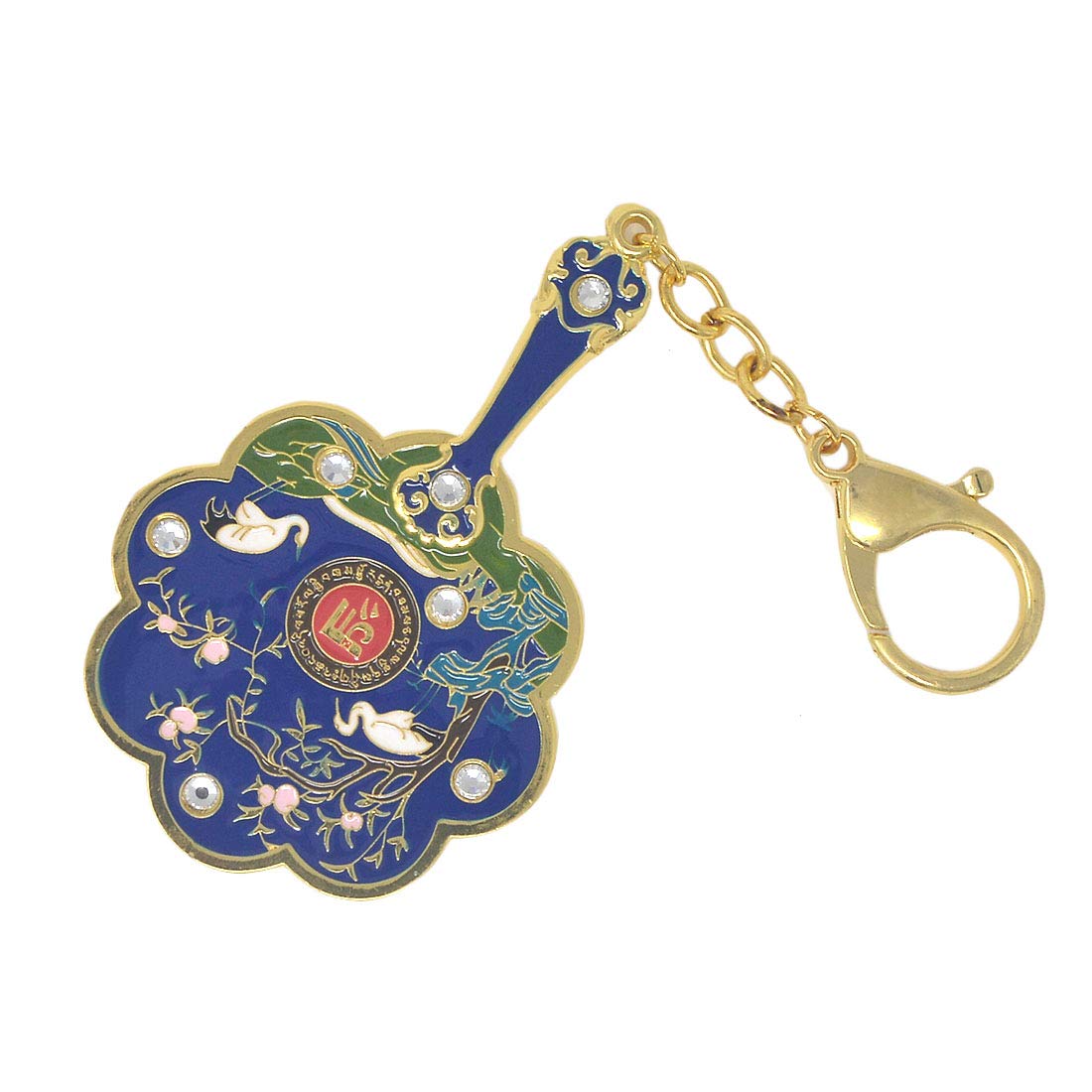 8-Sided Mirror Fan for Longevity of Career and Regular Promotions Keychain W Red String Bracelet W3656