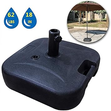 Amazon Com Us Fast Shipment Umbrella Base 18 In Square Outdoor Market Stand Heavy Duty Water Filled 53 Lb Outdoor Patio Umbrella Stands And Bases Detachable Easy Fill Umbrella Weight Beauty