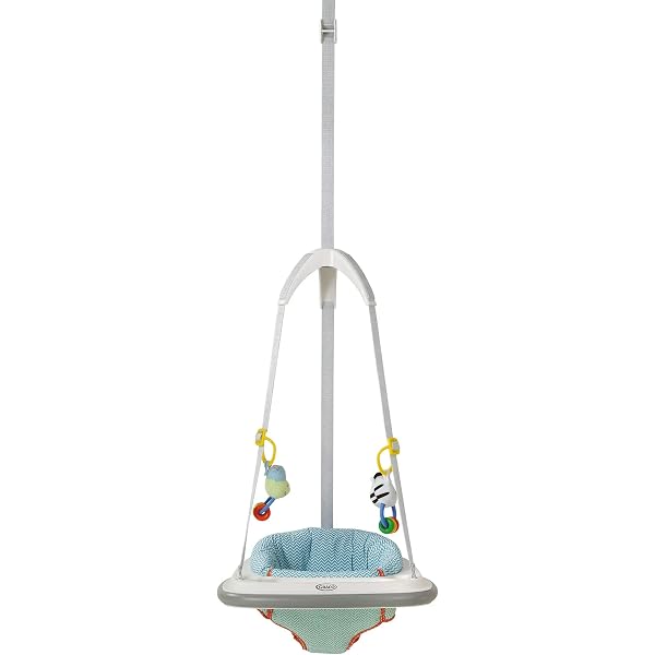 FUNLIO Columpio Jersey Para Bebé De 6 A 24 Meses – Con Cadena Ajustable Y Soporte Plegable (Gris)