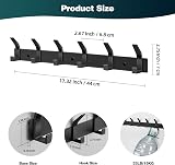 AUXHCYL Coat Hooks Wall Mounted 2 Packs 6 Hooks Rust Proof 15 kg Black view 2