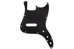 Musiclily Pro 11-Hole Bass Pickguard for Squier Sonic Bronco Bass, 3Ply Black