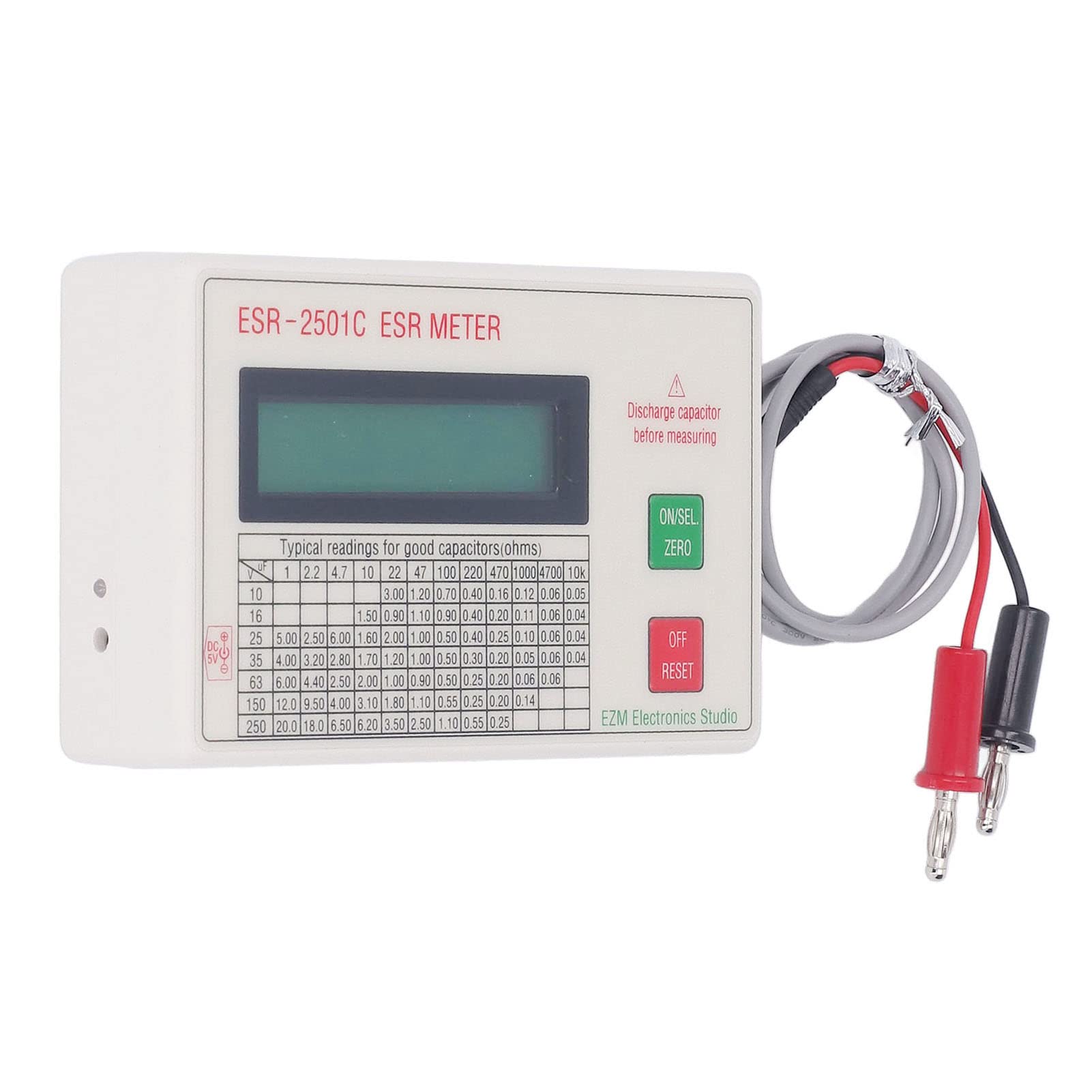 Capacitor Tester Kit, Handheld Meter, Digital Capacitance Meter, for Measuring Capacitance
