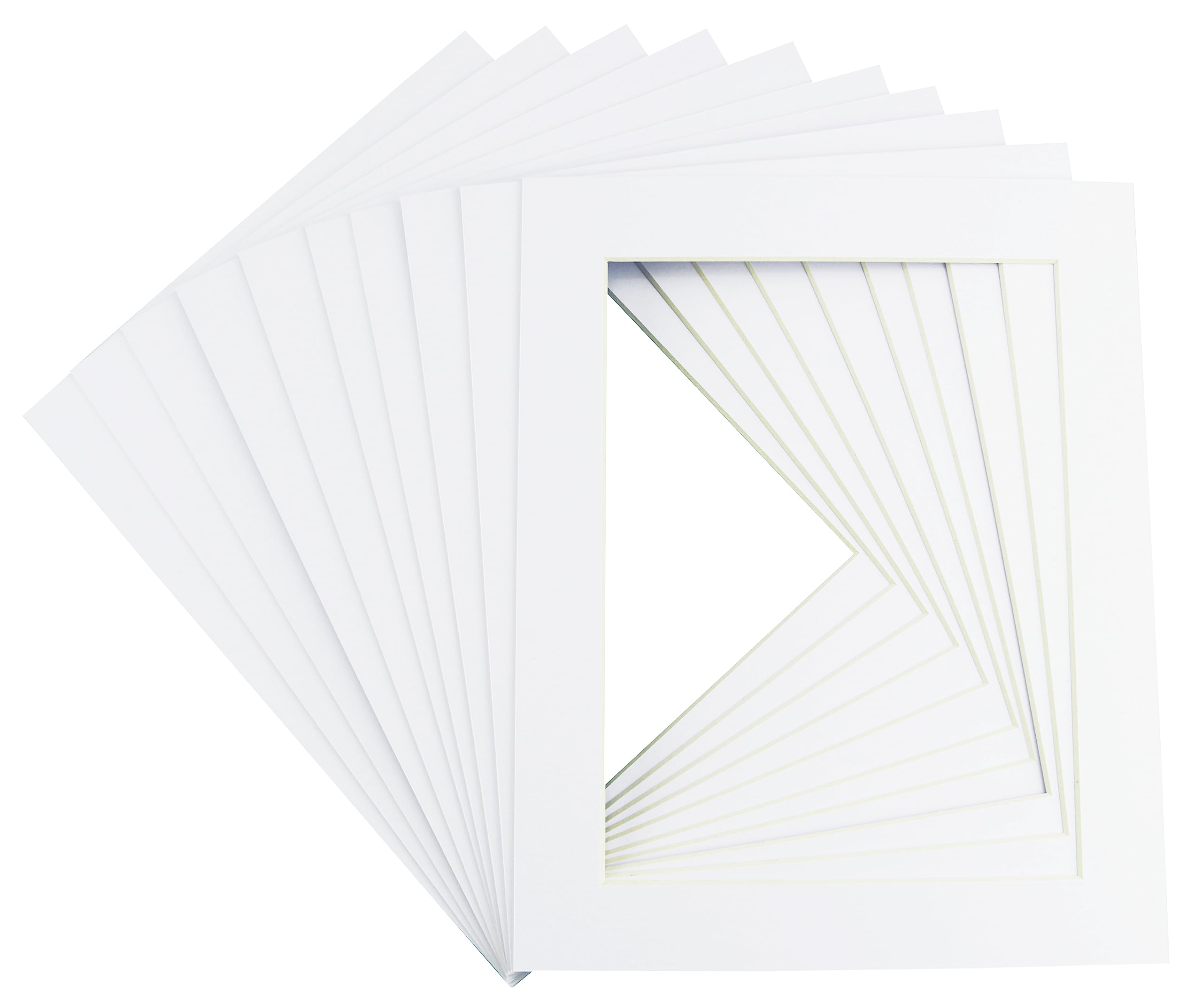 Ten Pack of Pure White Picture/Photo Mount Size 8x10" fits 5x7"