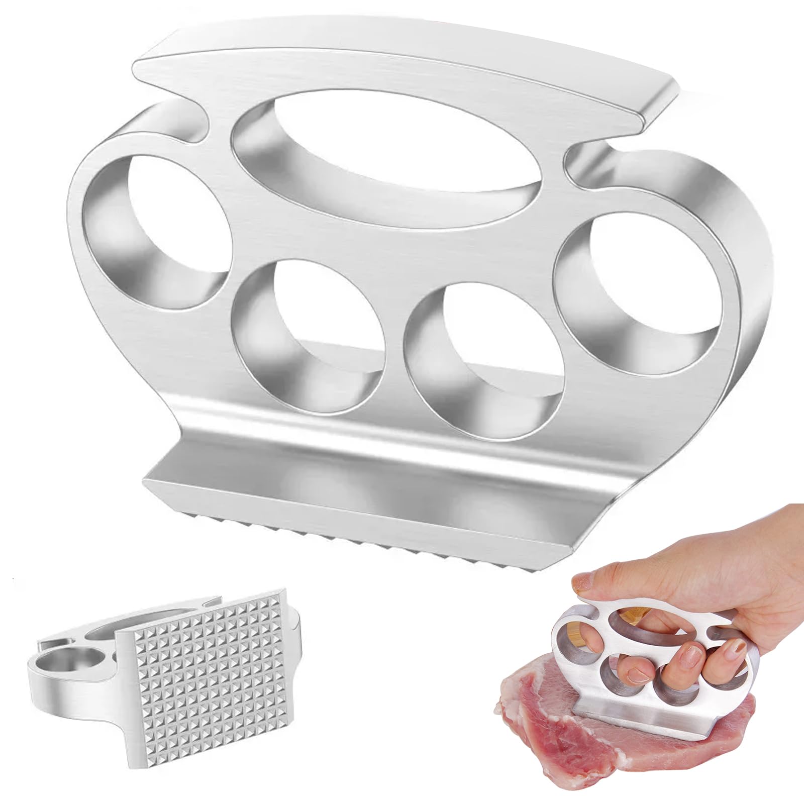 Daryunk Meat Tenderizer, Aluminum Alloy Steak Metal Mallet Kitchen Tool, Hand Meat Hammer, Strong Durable Meat Tenderiser Mallet,Great for Steak Chicken Fish