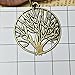 SIVITE Vintage Bronze Tree of Life with Wood Pendant Necklace Long Leather Chain Wooden Necklace for Women