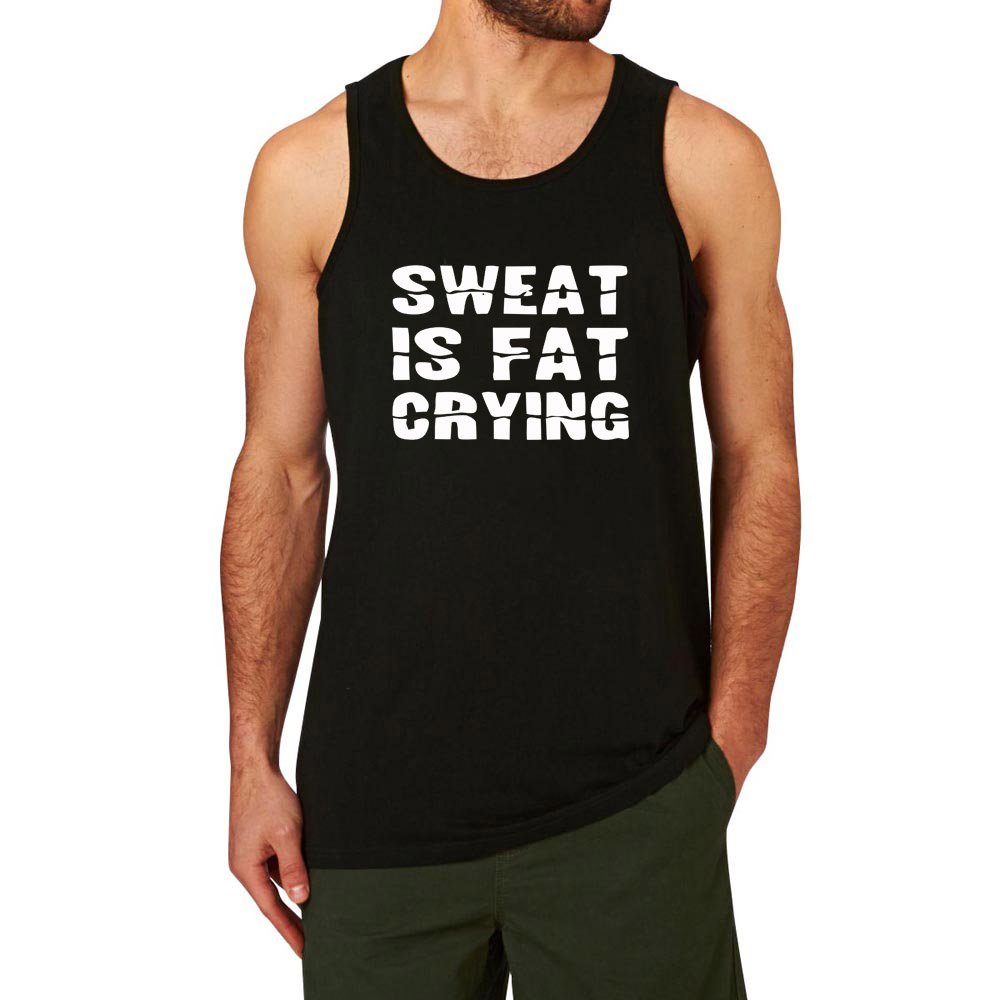 Sweat Is Fat Crying Funny Gym Workout Yoga T Shirt